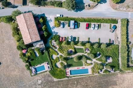 Village Castigno, Aerial view, Château Castigno - Assignan Wedding Estate Hérault Village Castigno 