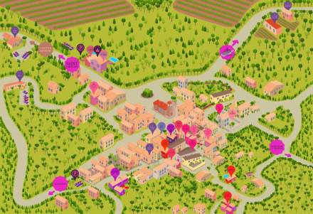 Carte village Château Castigno Assignan activité vin oenotourisme Béziers Narbonne
